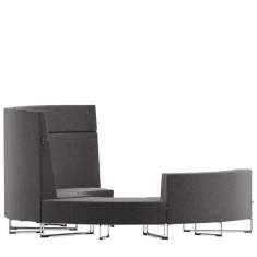Sitzbank grau Sessel Sofa VS Serie Lounge Bogenförmig