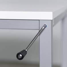 Schreibtisch | Büro Schreibtische | Büromöbel, Hunziker, RT-V Kurbel Vierbeintisch
höhenverstellbar