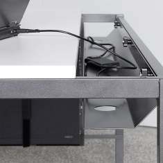 Arbeitstisch Schreibtisch | Büro Schreibtische | Büromöbel, Hunziker, Vierbeintisch mit Kabelmanagement