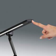 Tischleuchte LED Tischleuchten Büro Leuchte dimmbar Aluminiumleuchte schwarz Hansa LED Zirkon