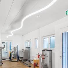 Deckenleuchte länglich Leuchtröhre Decke geschlängelt  Deckenlampe weiß, Regent, Wiggle LED