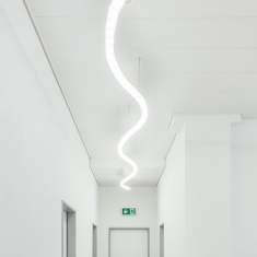 Deckenleuchte länglich Leuchtröhre Decke geschlängelt  Deckenlampe weiß, Regent, Wiggle LED