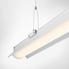 Leuchtröhre Büro Pendelleuchten länglich LED Büroleuchte weiß, Hansa, LED Alu Connect