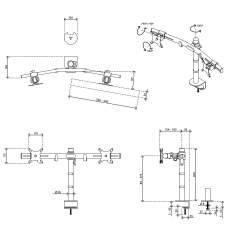 technisches Bild Dataflex Viewmate Monitorarm - Schreibtisch 643
