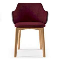 Besucherstuhl Holz Besucherstühle rot Konferenzstuhl Cafeteria Stuhl Assmann Büromöbel Triest