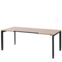 Schreibtisch Design 4-Fuss Gestell schwarz Platte Holz, Steelcase, FrameOne