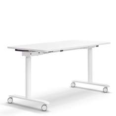 Rolltisch höhenverstellbarer Schreibtisch weiss Arbeitstisch mit Rollen Tischtafel Schrebitafel  Sedus se:lab
höhenverstellbar