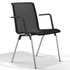 Besucherstuhl schwarz Besucherstühle Netzgewebe Konferenzstuhl mit Armlehnen Brunner, hero plus