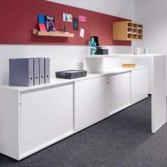 Empfangstheke für kleine Räume Büro Tresen weiß Stehtisch, werner works, K-Modul Stand
