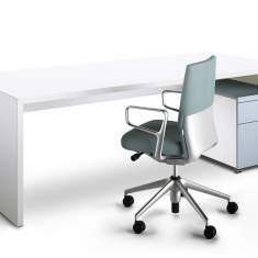 Schreibtisch Wangenfuss Schreibtische weiß, werner works, K-Modul Work und Meet