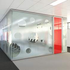 Raumhohe Trennwände Büro Raumteiler Glas Goldbach Kirchner Akustik Trennwand Zweischeiben-Ganzglaswand T55
