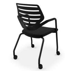 Besucherstuhl schwarz Besucherstühle auf Rollen Konferenzstuhl Büro Konferenzstühle König + Neurath K + N NOOK