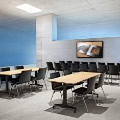 Design Klapptisch fahrbar, Schulungstisch, Klapptische mit Rollen, Echo,