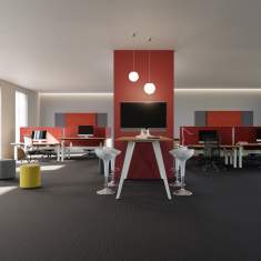 höhenverstellbarer Team-Tisch Büro Team-Tische elektromotorisch höhenverstellbar Palmberg Crew T Bench