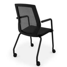 Besucherstühle mit Rollen Stuhl Netzgewebe JET.II Besucherstuhl