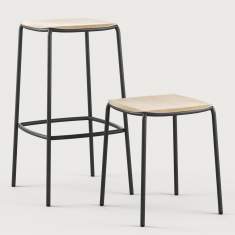 Barstuhl Stahl Barhocker Holzschale Brunner nate s