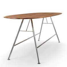 Stehtisch Holz Stehtische Konferenztisch Büro Girsberger Akio Steel
abgerundete Tischplatte