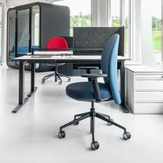 Bürostuhl blau Bürostühle Bürodrehstuhl mit Armlehnen Büro Girsberger Marva