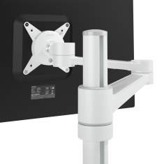 Monitorarm Aluminium Monitorhalterung, Tischklemme, Kabellochbefestigung, Monitor-Befestigung Dataflex Viewlite Monitorarm in weiss 120