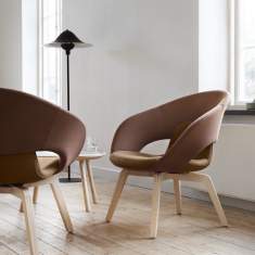 Loungesessel braun Sessel Holz Skandiform Deli Lounge
