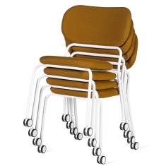 Besucherstuhl auf Rollen Besucherstühle dunkel orange Konferenzstuhl Skandiform Soft Top