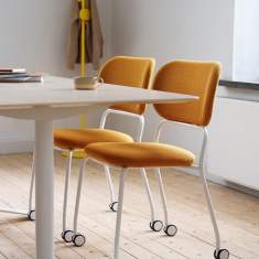 Besucherstuhl auf Rollen Besucherstühle orange Konferenzstuhl Skandiform Soft Top