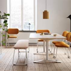 Besucherstuhl auf Rollen Besucherstühle orange Konferenzstuhl Skandiform Soft Top