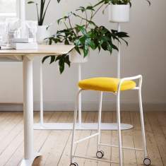 Barstuhl gelb Barhocker mit Rollen Skandiform Soft Top Hocker