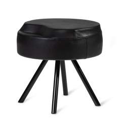 Polsterhocker schwarz Leder Lounge Skandiform Isa Hocker