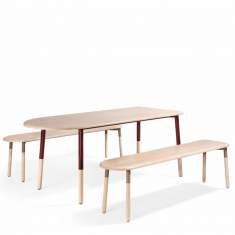 Kantinen Tisch Holz Bank Materia Picnic Möbelserie