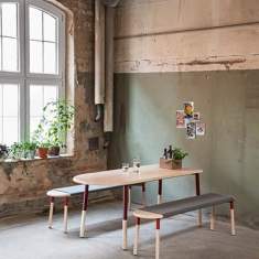 Kantinen Tisch Holz Bank Materia Picnic Möbelserie