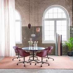 Konferenztisch rund Konferenztische Stahl Materia Uni Large
abgerundete Tischplatte aus Holz