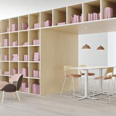Kinnarps Oberon Konferenztisch in moderner Bibliotheks- und Lernumgebung