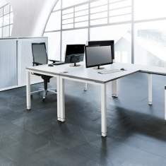 Schreibtisch höhenverstellbar Büromöbel Schreibtische weiß Mauser, mauser arcos
Doppelarbeitsplatz