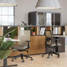Bürostuhl schwarz Bürodrehstuhl Kunststoff Bürostühle Netzgewebe Haworth Aloha Active