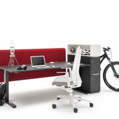 höhenverstellbarer Schreibtisch Büro Schreibtische Design Büromöbel  WINI WINEA FLOW - T-Fuß