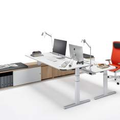 höhenverstellbarer Schreibtisch Büro Schreibtische Design Büromöbel  WINI WINEA FLOW - T-Fuß