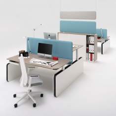 WINI WINEA FLOW Wangentisch als Doppelarbeitsplatz in flexibler Desk-Sharing-Umgebung