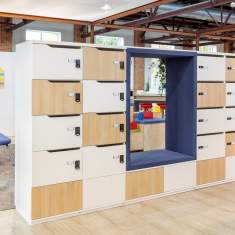 Schliessfachschrank Lockerschrank Holz Lockerschränke Holz Schliessfachschränke Schließsystem mit Zahlenschloss Schlüssel Karte, integriert WINI WINEA MAXX