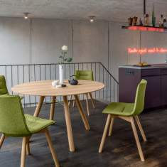Besucherstuhl grün Besucherstühle Konferenzstühle Holz Konferenzstuhl Cafeteria Stühle, Girsberger, Nava