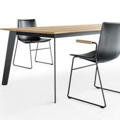 Konferenztisch Holz Konferenztisch Stahl Massivholztisch Girsberger Linar
rechteckige Tischplatte