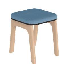 blauer Hocker Holz Nowy Styl Levitate Seating
