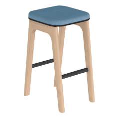 blauer Hocker Holz Nowy Styl Levitate Seating