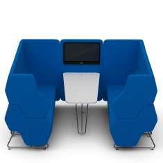 Lounge Sitzmöbel blau Lounge Elemente Akustik Trennwäde Sofa Nowy Styl Hexa Wall