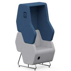 Loungemöbel Büro Lounge Sitzmöbel grau Telefonbox Nowy Styl, Hexa