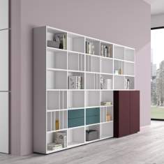 Regalschrank Fächer großes Büroregal weiß, werner works, basic S Regalsystem
