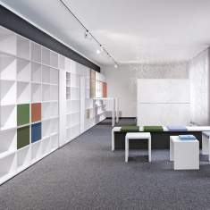 Regalschrank Fächer großes Büroregal weiß, werner works, basic S Regalsystem