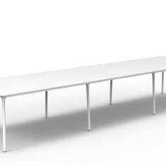 Konferenztisch weiss Konferenztische Aluminium Tisch Büro Offecct Phoenix Table
abgerundete Tischplatte