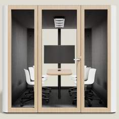 Abgeschirmte Konferenzplätze Akustik-Kabine, Schallschutzkabine, Büro, Akustik-Raumsystem, MUTE Design Akustik Konferenzraum Space XL