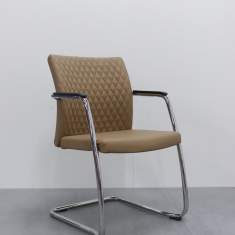 Besucherstuhl beige Leder Besucherstühle Büro Freischwinger BWW Büro Weber 4407